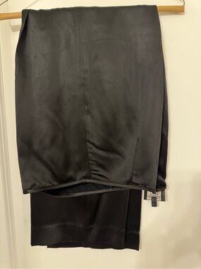 Carmen Marc Valvo Black Satin pants with Collection Label